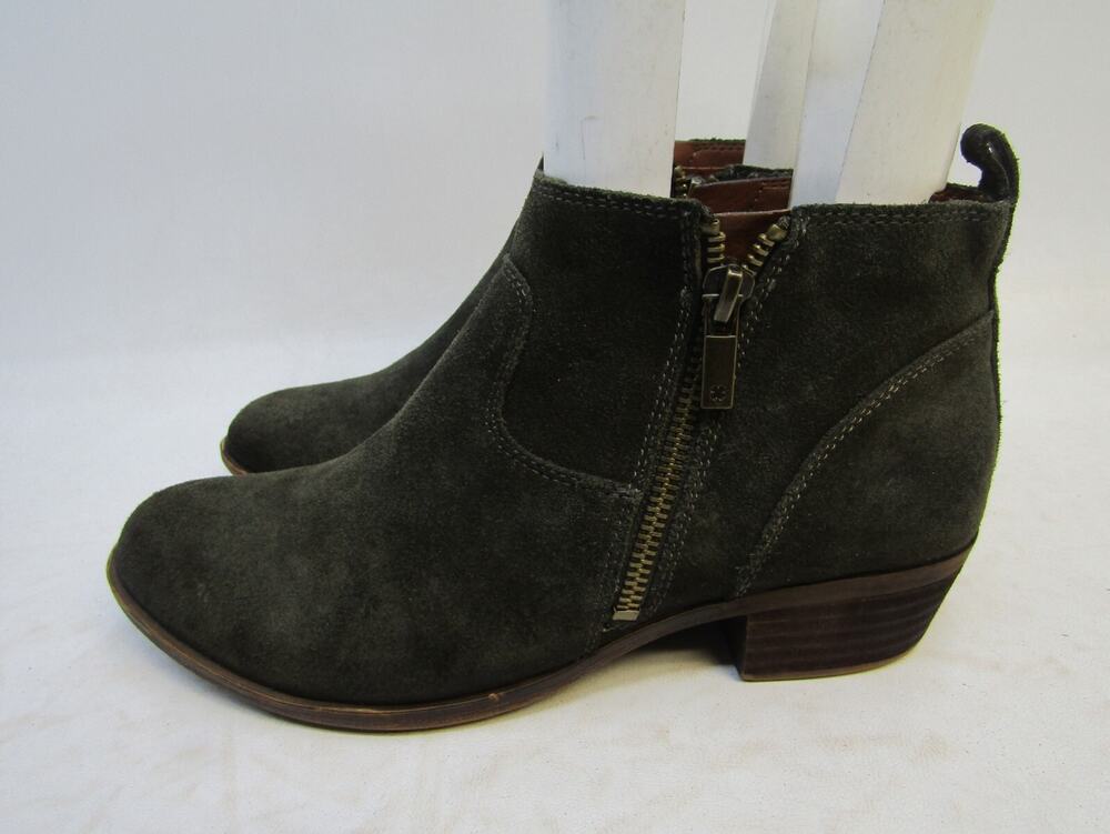 Lucky Brand Womens Size 8 M Brown Suede Zip Ankle Fashion Boots Bootie